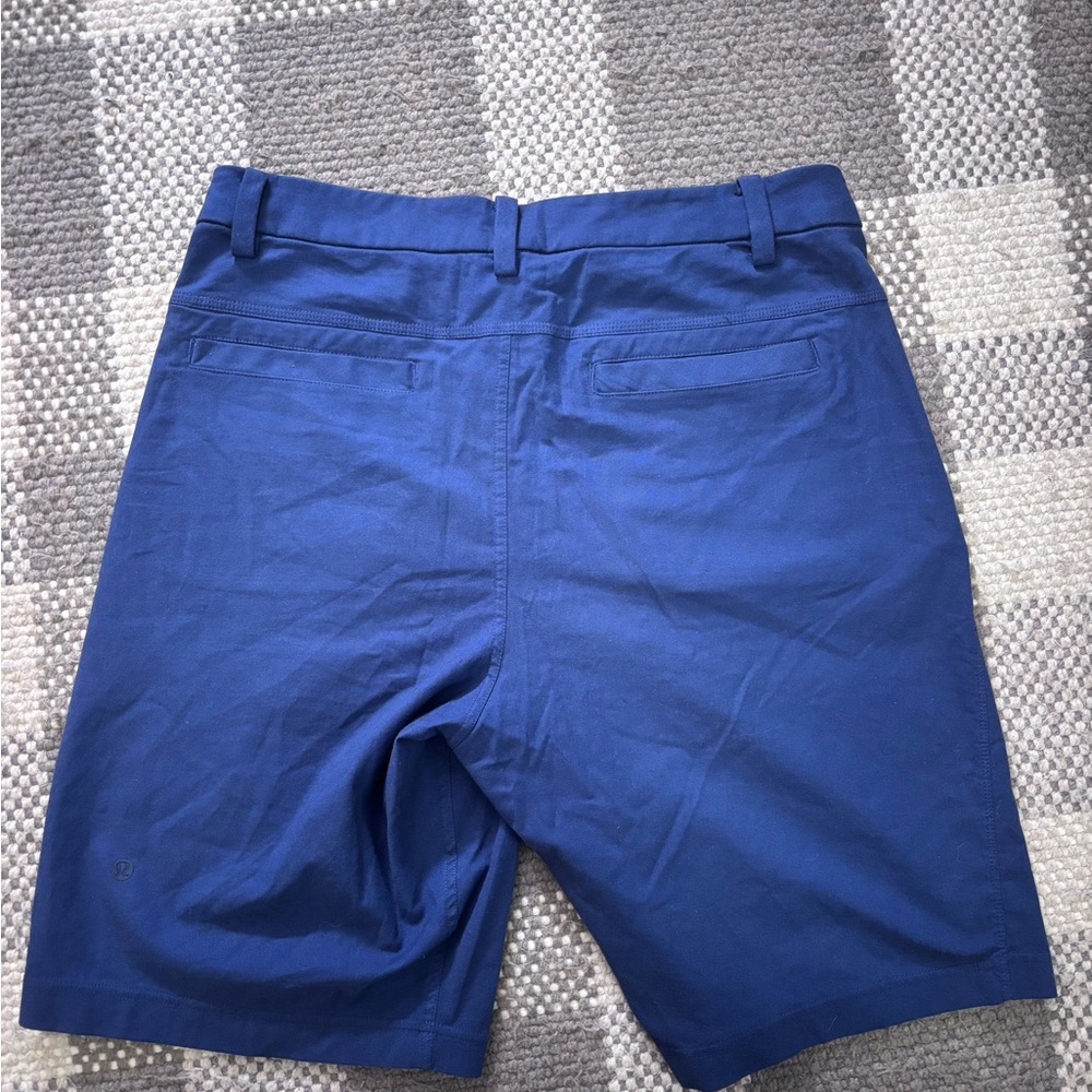 Lululemon Men’s Chino Shorts 34 In Blue 10” Inseam Button Up Cotton Blend - Picture 7 of 7